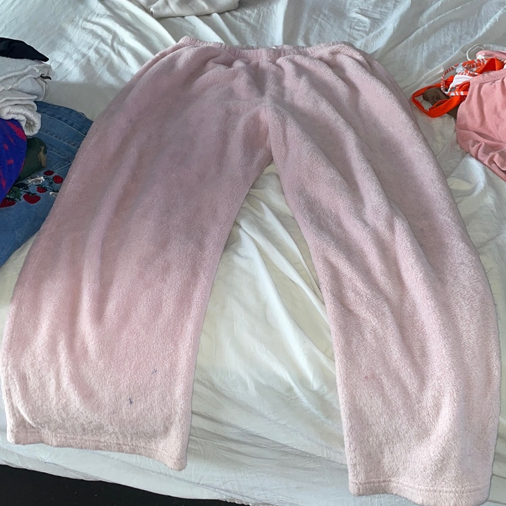 PINK fuzzy pajama pants